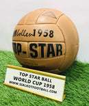 Top Star VM Bollen 1958 FIFA World Cup Sweden Leather Soccer Match ball size 5