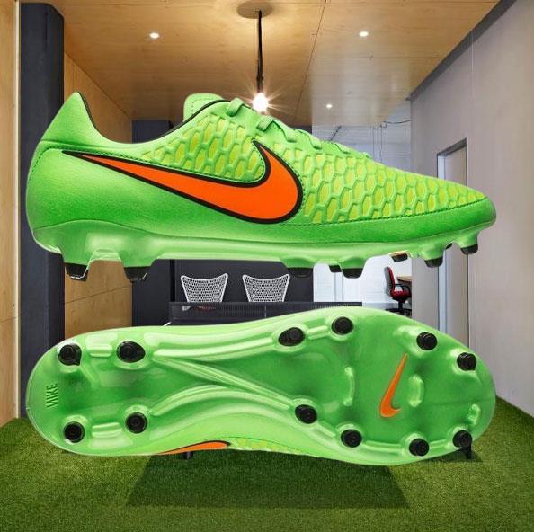 Nike Magista Soccer Cleats Mens 8 Bright Green Orange Swoosh Size UK 10 1/2