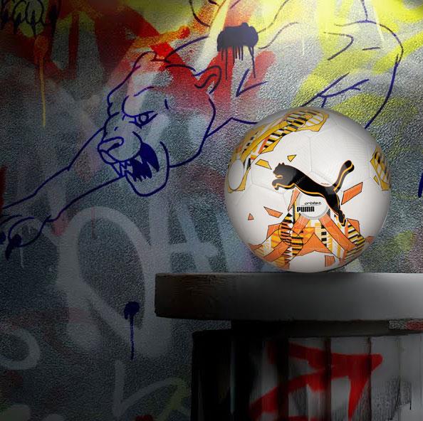 Original PUMA Orbit 6 FanwearCapsule MS football puma white/rickle orange/puma black size 4