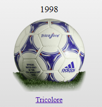 Tricolore Football Fifa World Cup France 1998 Official Match Soccer Ball Size 5
