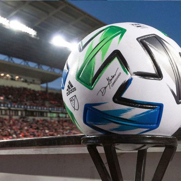 Original adidas MLS Nativo XXV 2020 White Blue Green Official Match Soccer Ball