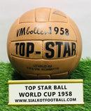 Top Star VM Bollen 1958 FIFA World Cup Sweden Leather Soccer Match ball size 5