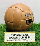 Top Star VM Bollen 1958 FIFA World Cup Sweden Leather Soccer Match ball size 5
